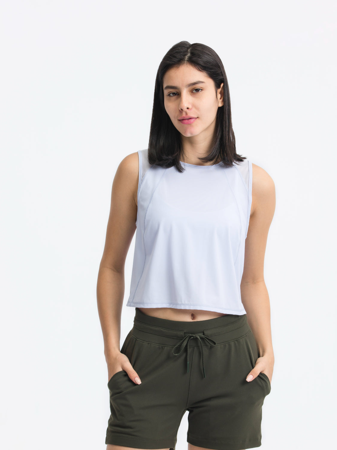 Millennia Round Neck Cropped Active Tank