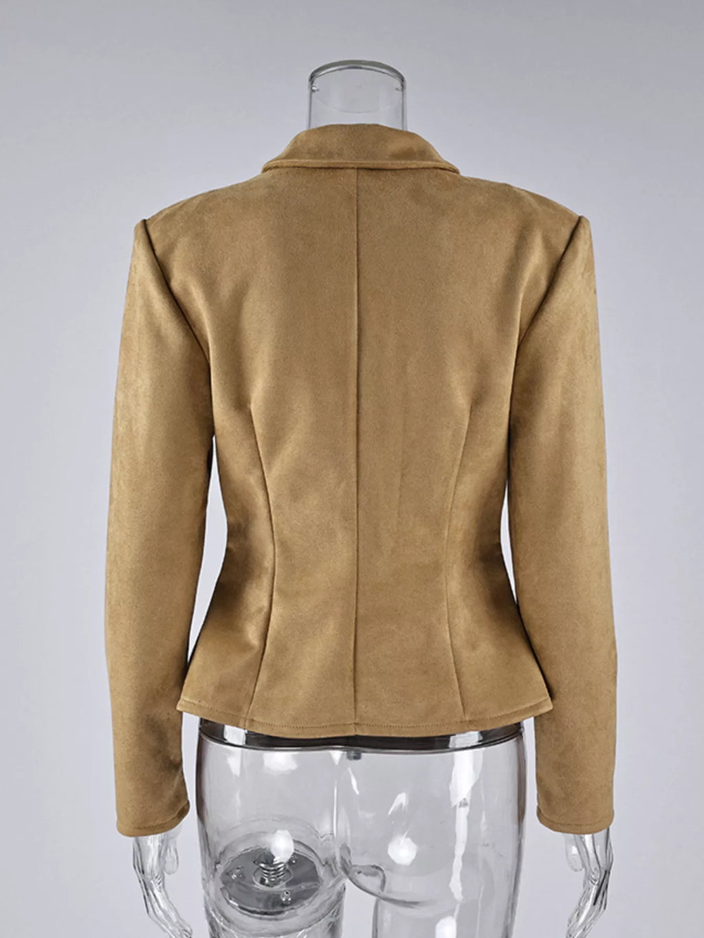 women's suede zip-up fitted jacket - styling option