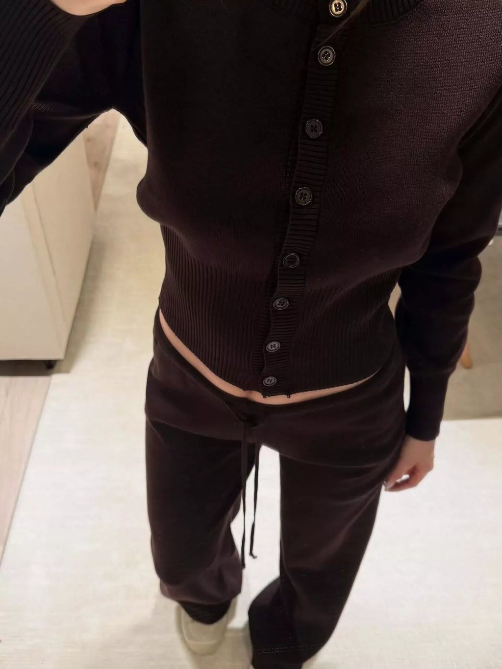 women's button up cardigan and pants knit set - additional image