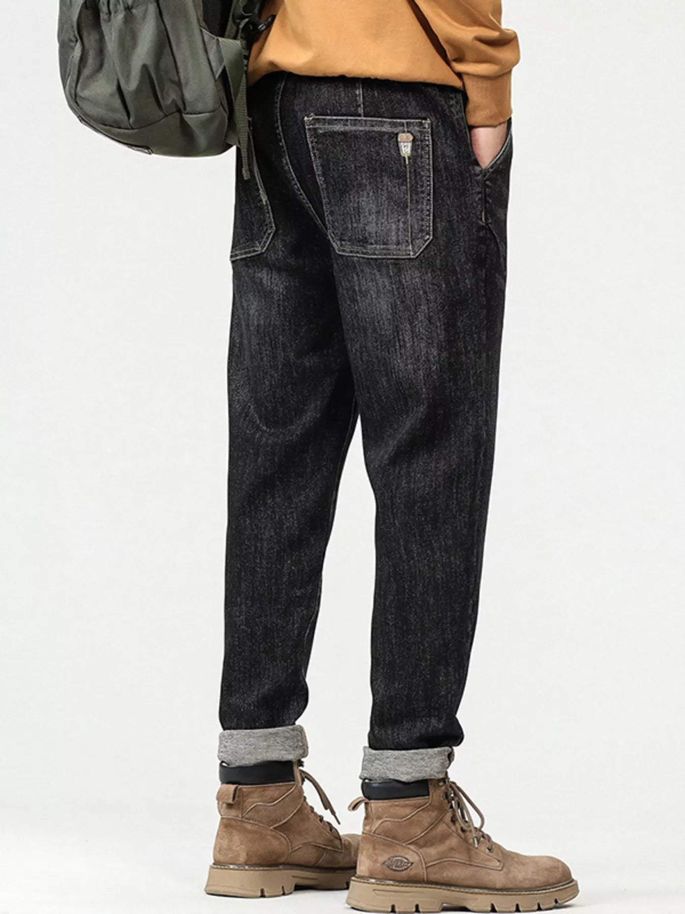 men's men's plus size vintage wash relaxed fit jeans - additional angle