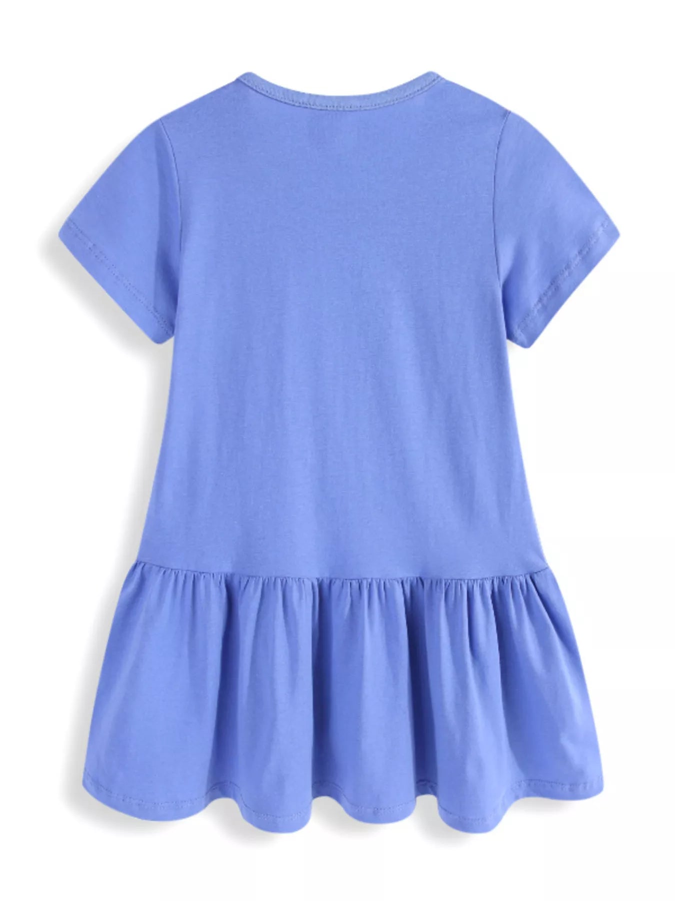 women's children's unicorn floral applique ruffle hem dress - alternate angle