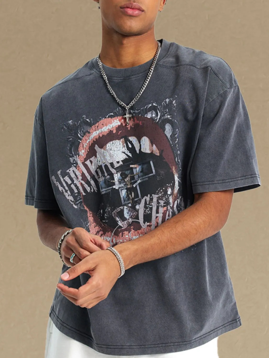 Men's Graphic Round Neck Half Sleeve T-Shirt