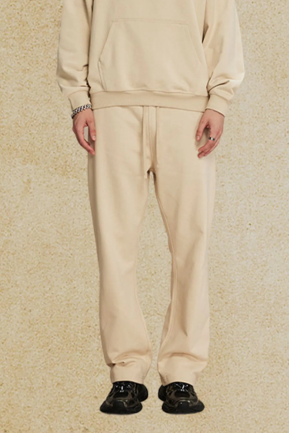 Men's Drawstring Loose Fit Pants Tan