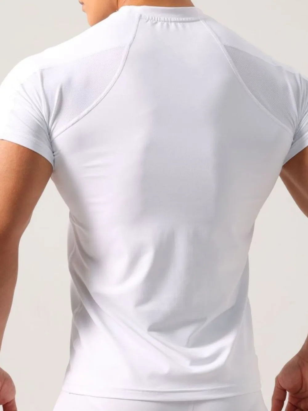 Men's Plus Size Round Neck Short Sleeve T-Shirt White