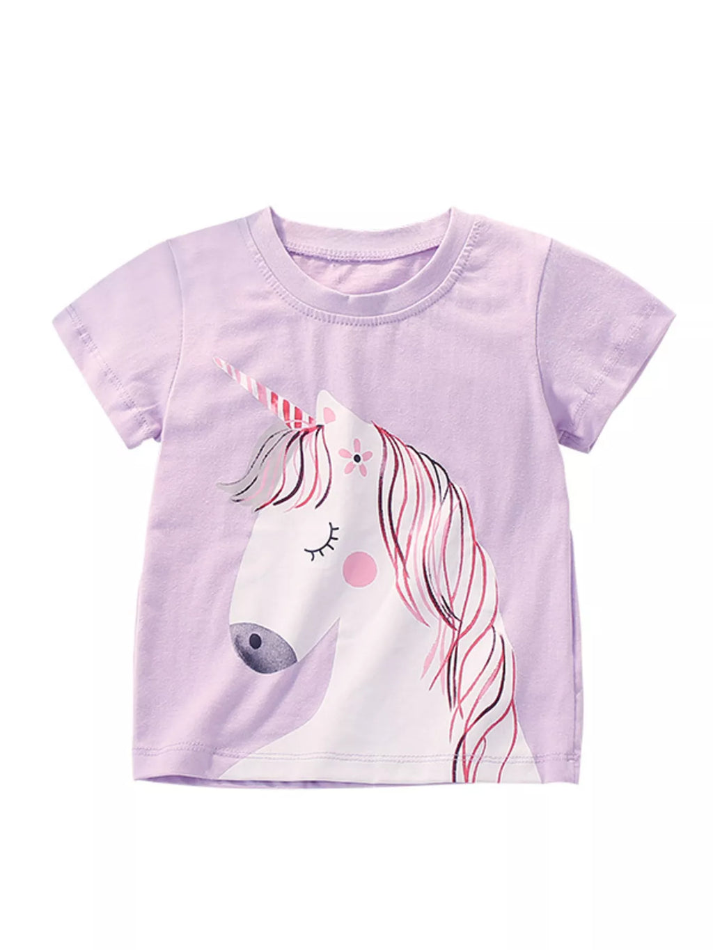 women's children's unicorn graphic short sleeve t-shirt - front view