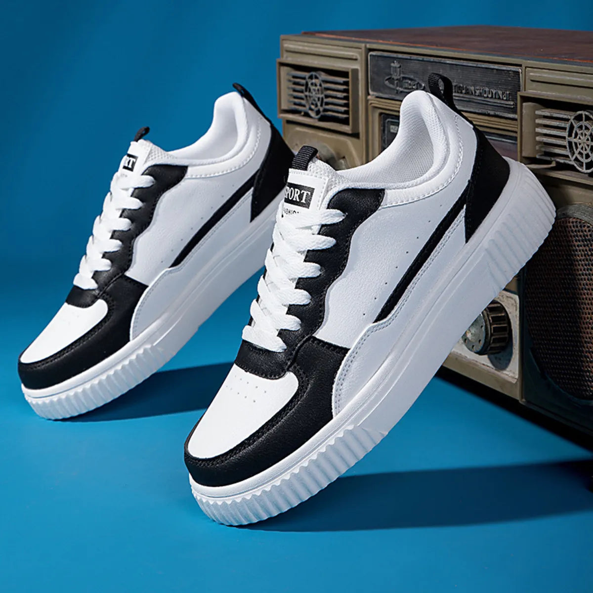 women's lace up contrast platform sneakers - main product image
