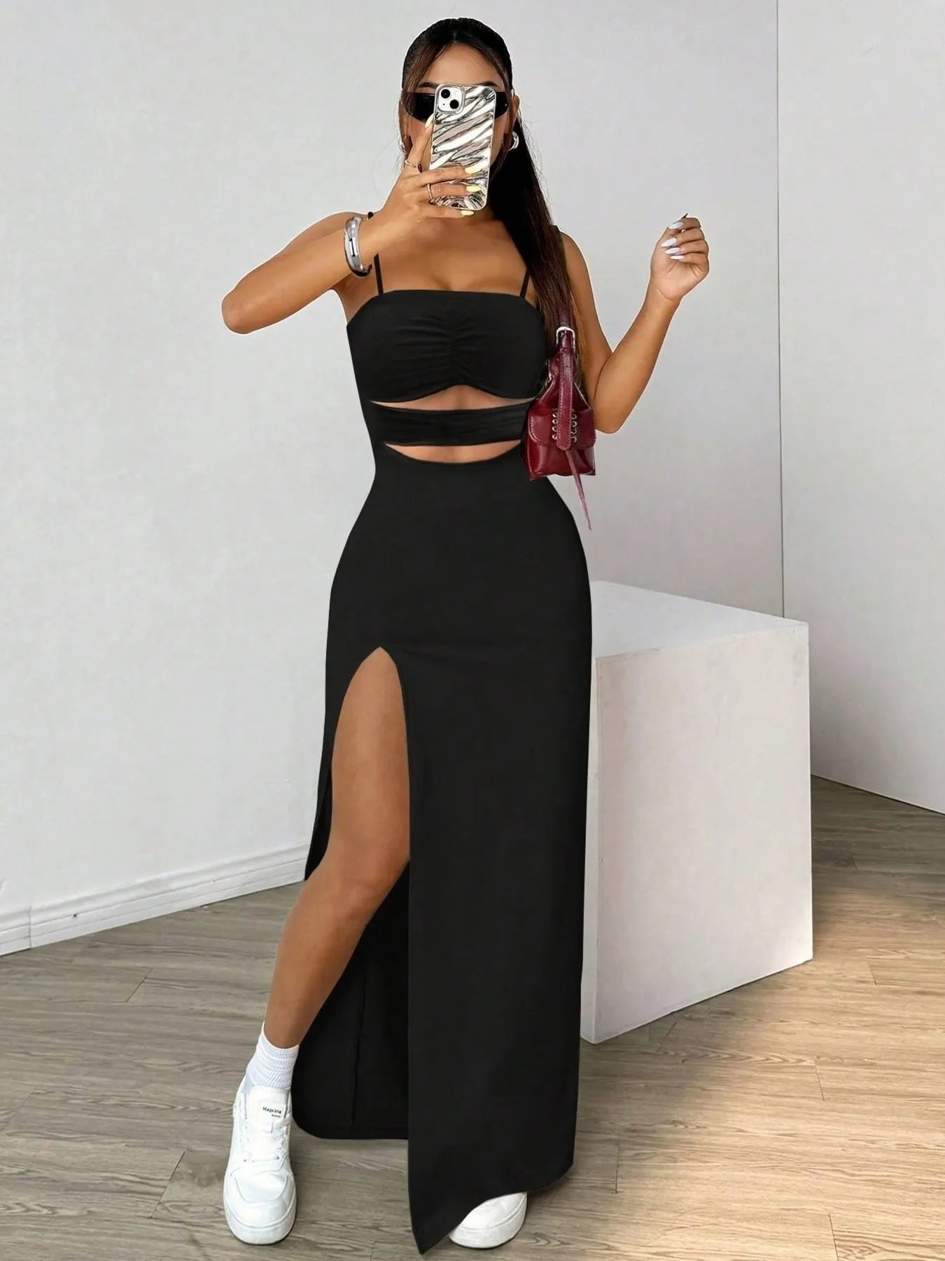 Cut-Out High Slit Maxi Dress – Donjane