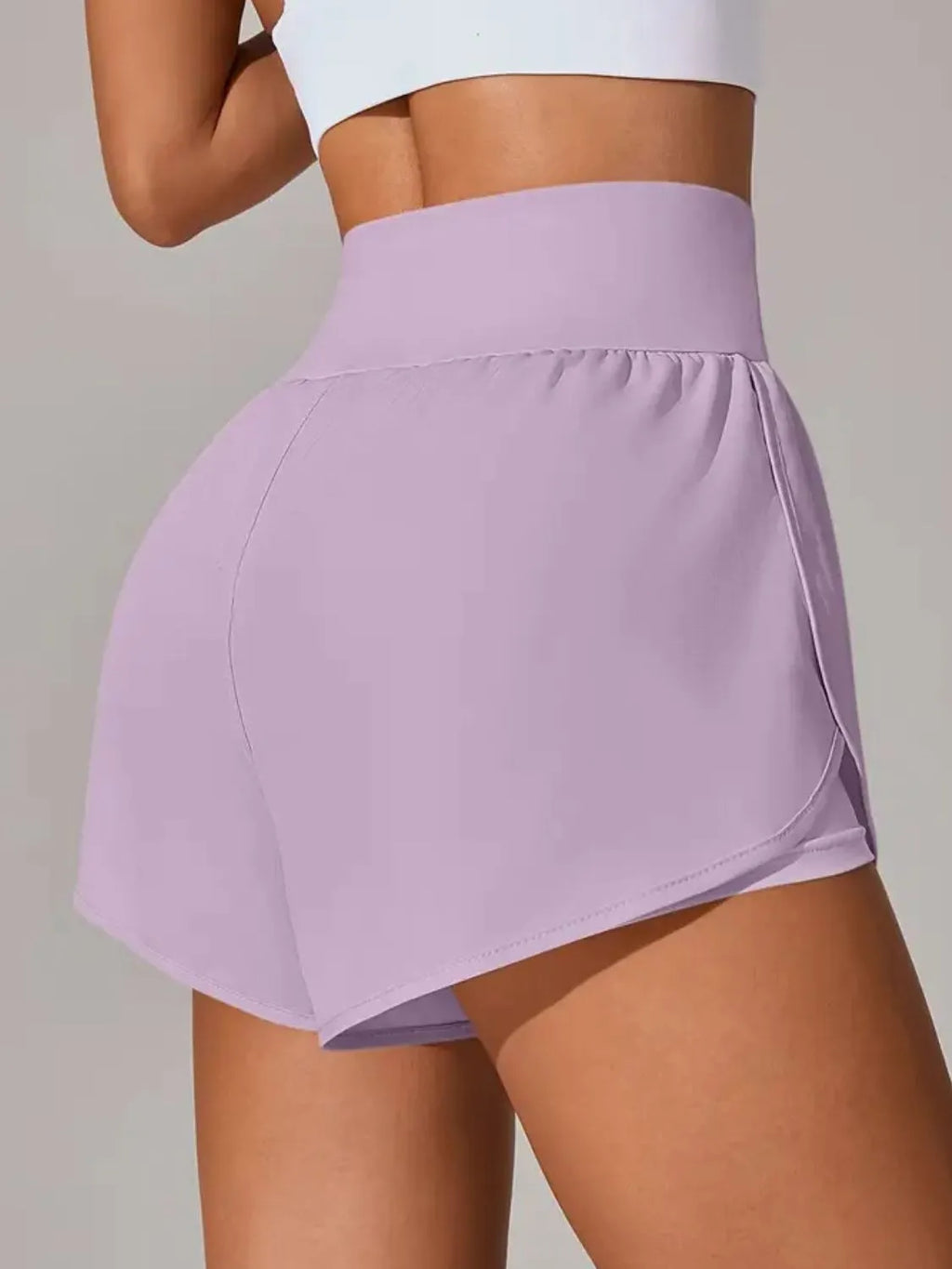 women's pocketed high waist active shorts - styling option