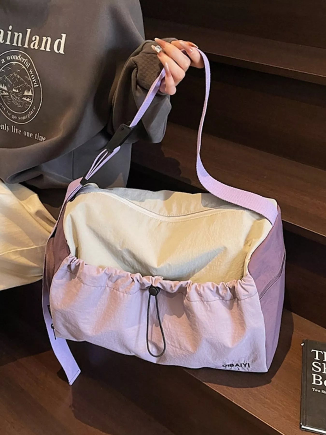 women's lightweight drawstring closure travel bag - styling option