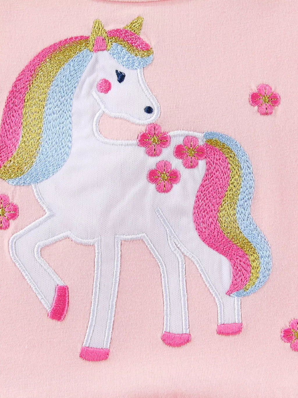women's children's cute unicorn applique ruffle sleeve dress - styling option