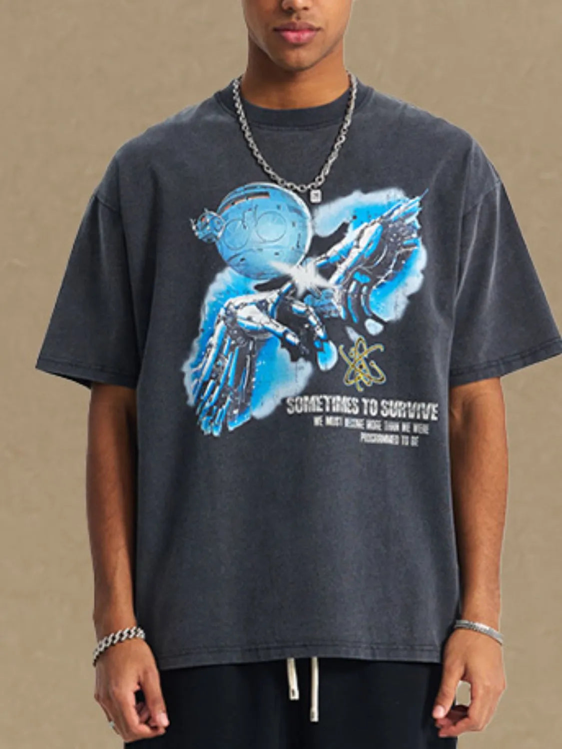 Men's Graphic Round Neck Half Sleeve T-Shirt