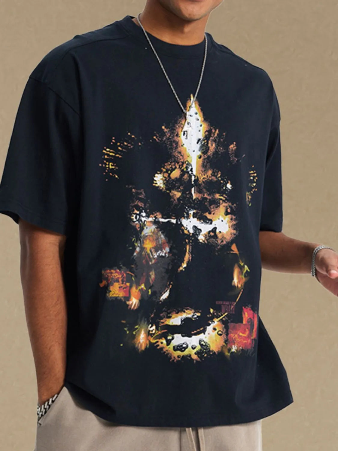 Men's Graphic Round Neck Half Sleeve T-Shirt