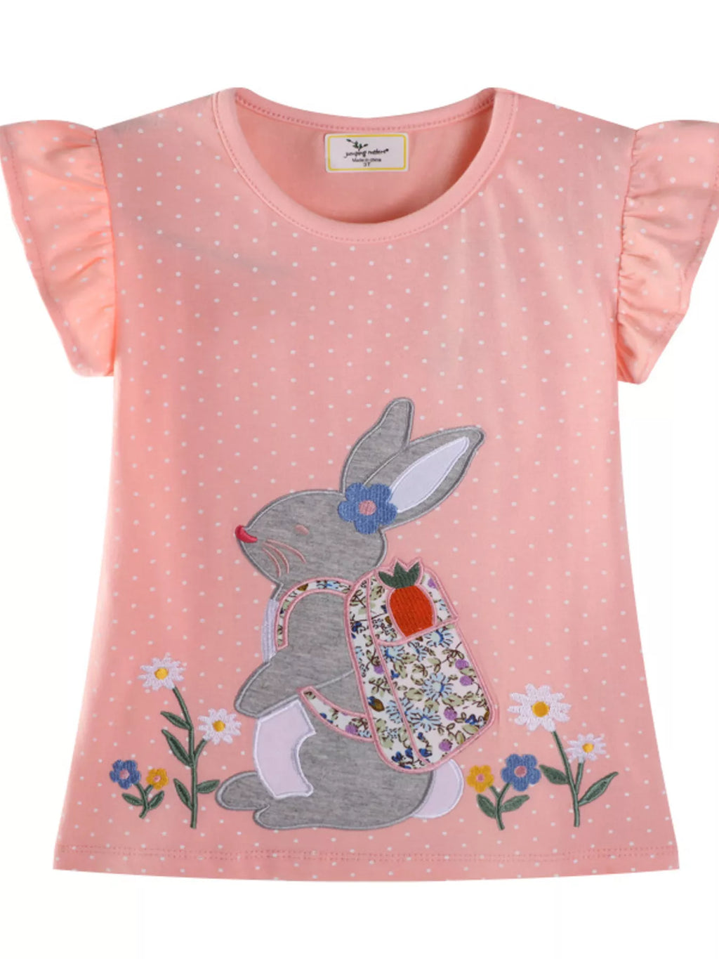 women's children's rabbit ruffle sleeve t-shirt - product showcase