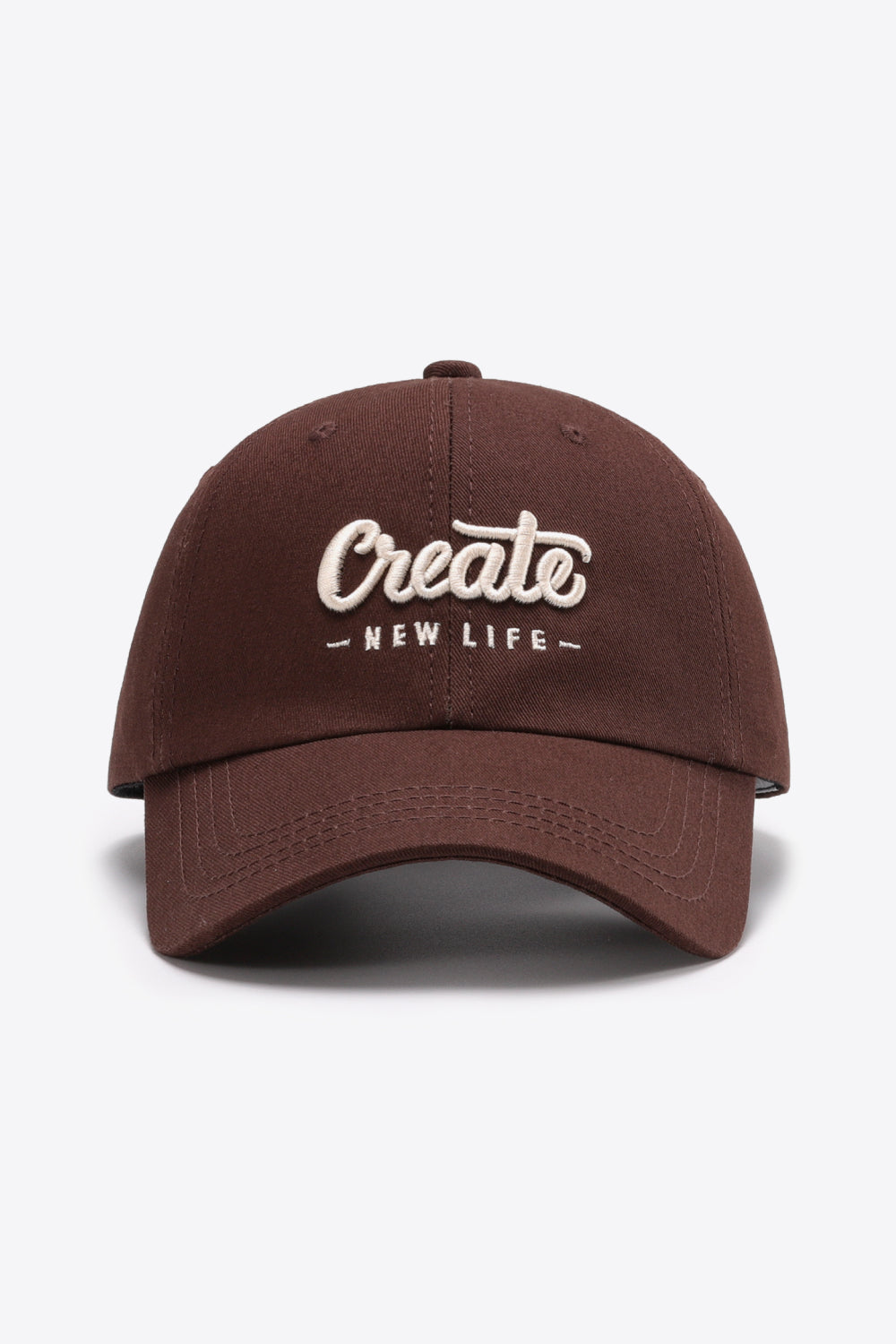 CREATE NEW LIFE Adjustable Cotton Baseball Cap Burnt Umber One Size