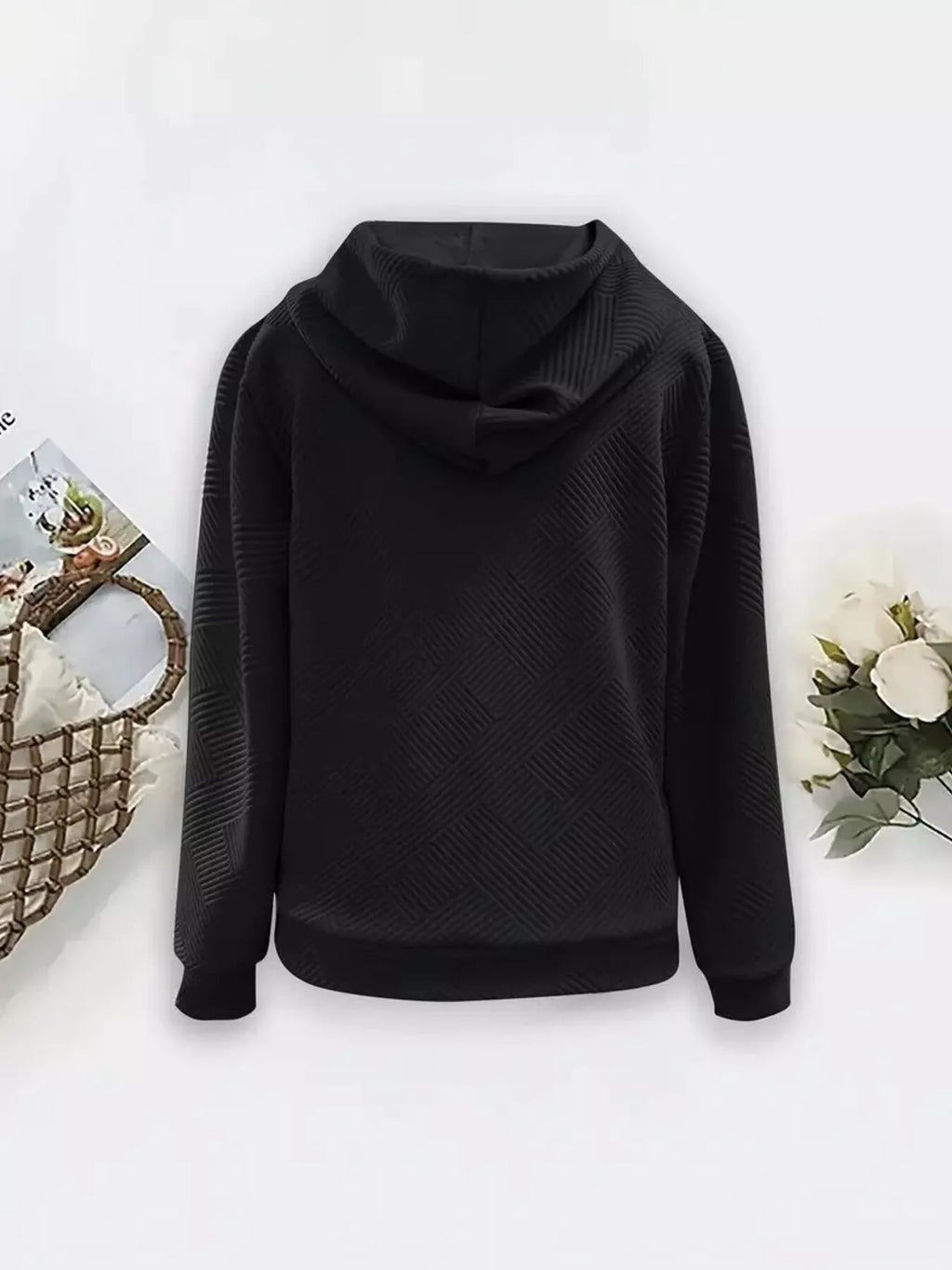 women's textured zip-up hooded jacket - styling option