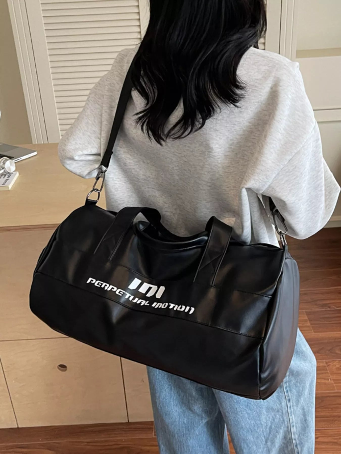 women's lightweight travel duffel bag with shoulder strap - second view
