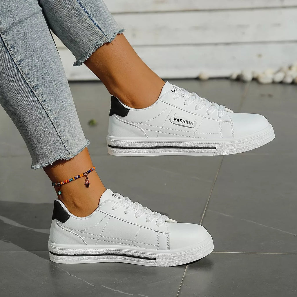 women's lace up casual sneakers - styling option