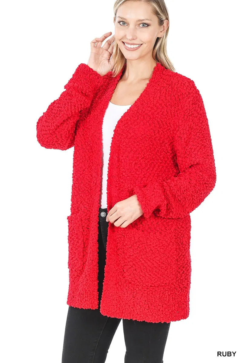 zenana oversized plaid fleece shacket - classic button down plaid jacket shown as women’s cardigan