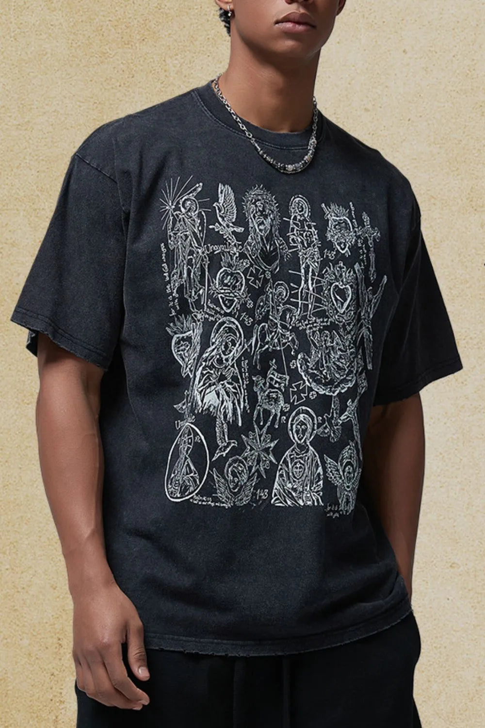 men's graphic round neck half sleeve t-shirt men’s athletic top