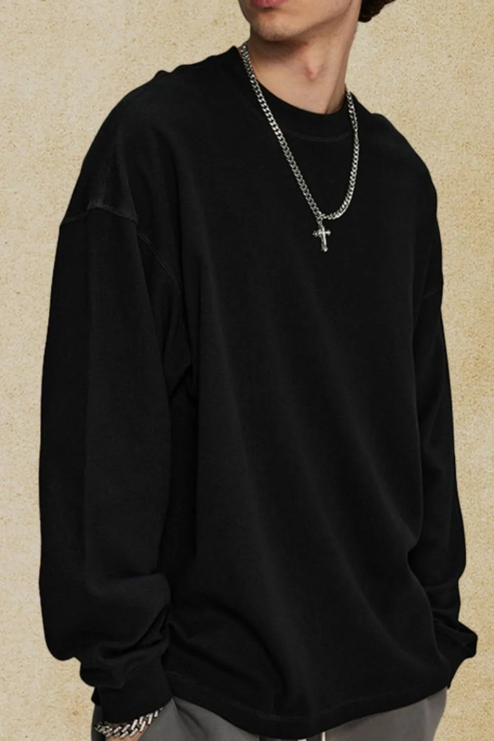 men's round neck long sleeve t-shirt men’s athletic top