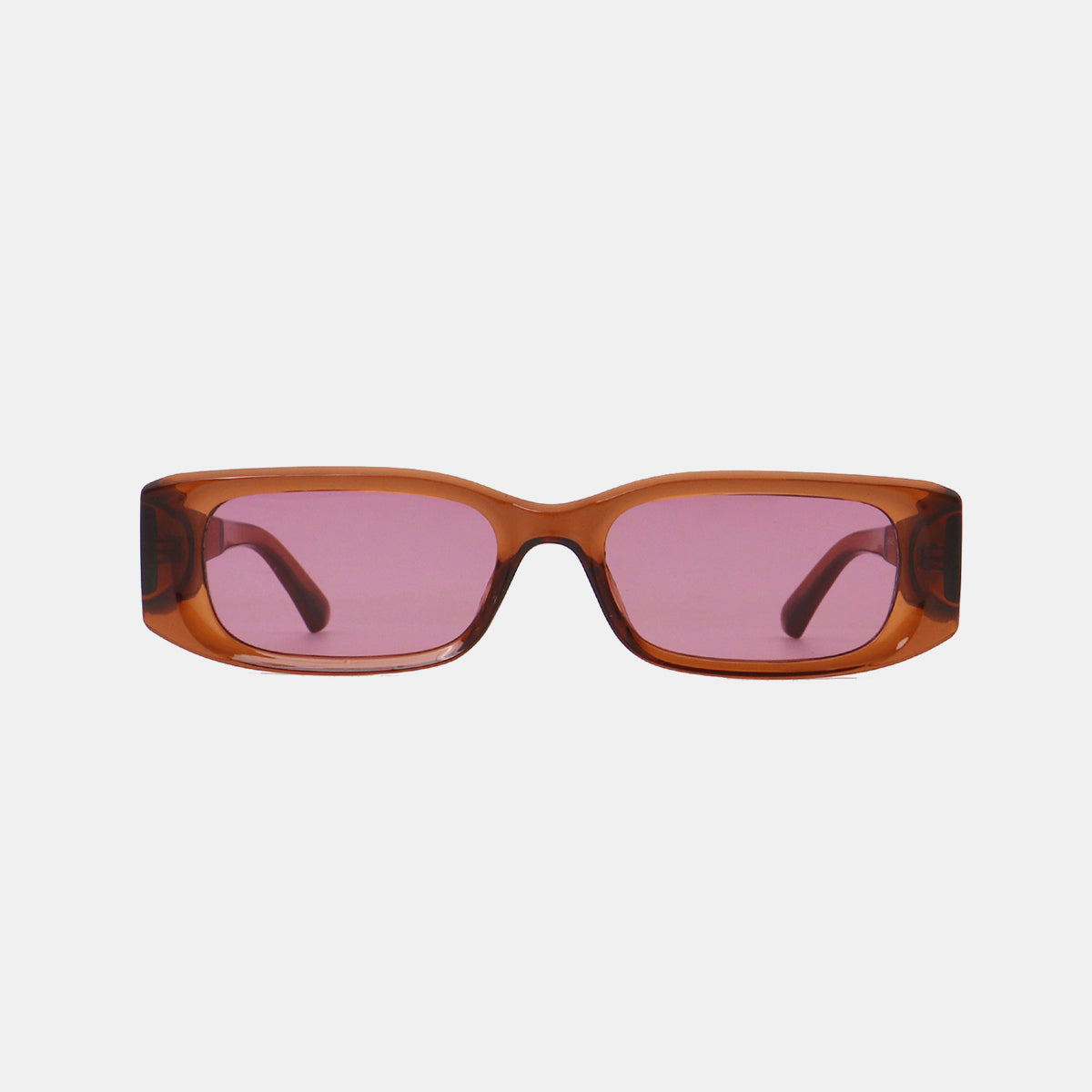 Polycarbonate Frame Rectangle Sunglasses Caramel One Size