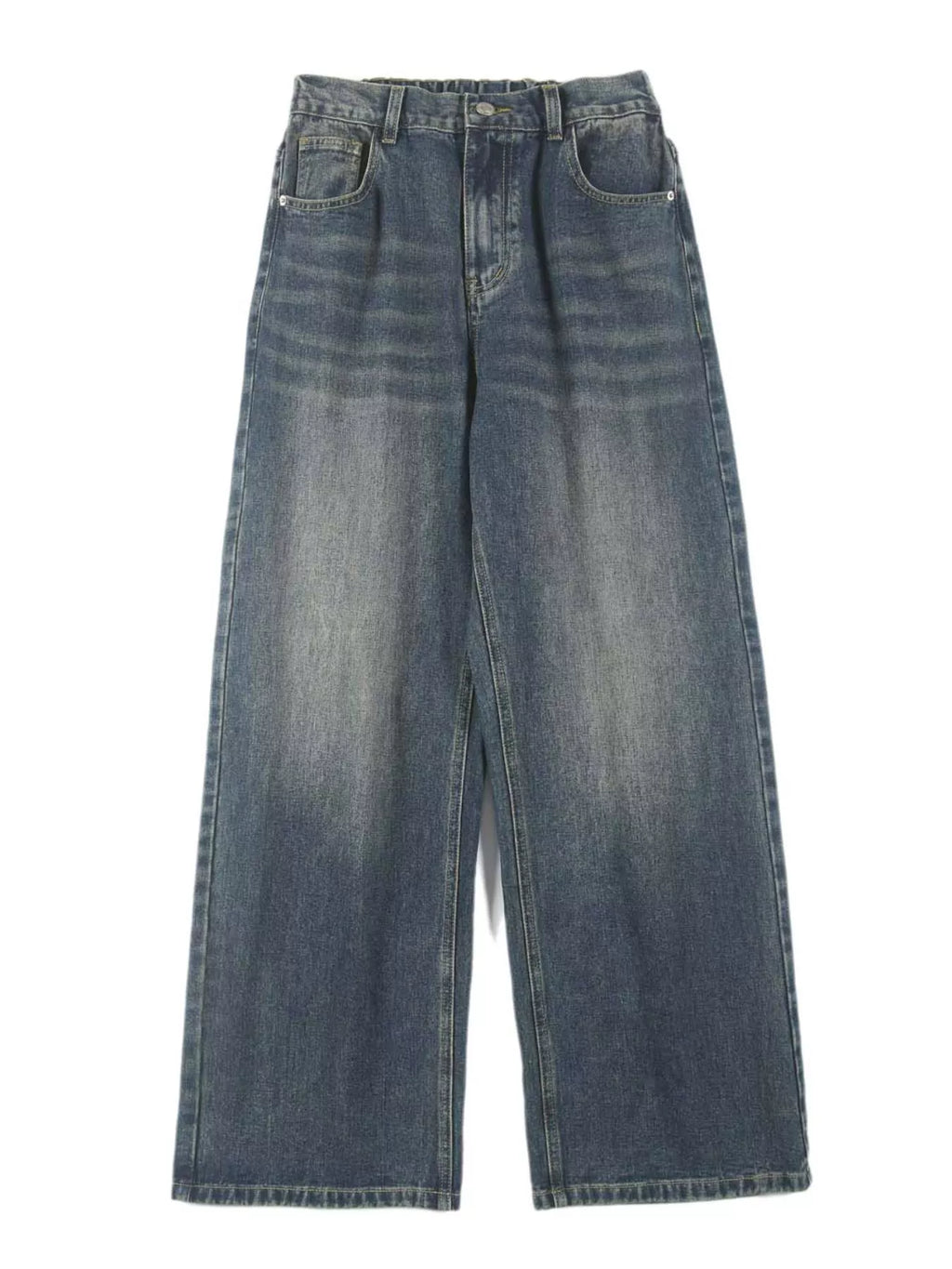 men's men's full size washed straight jeans plus size - additional image