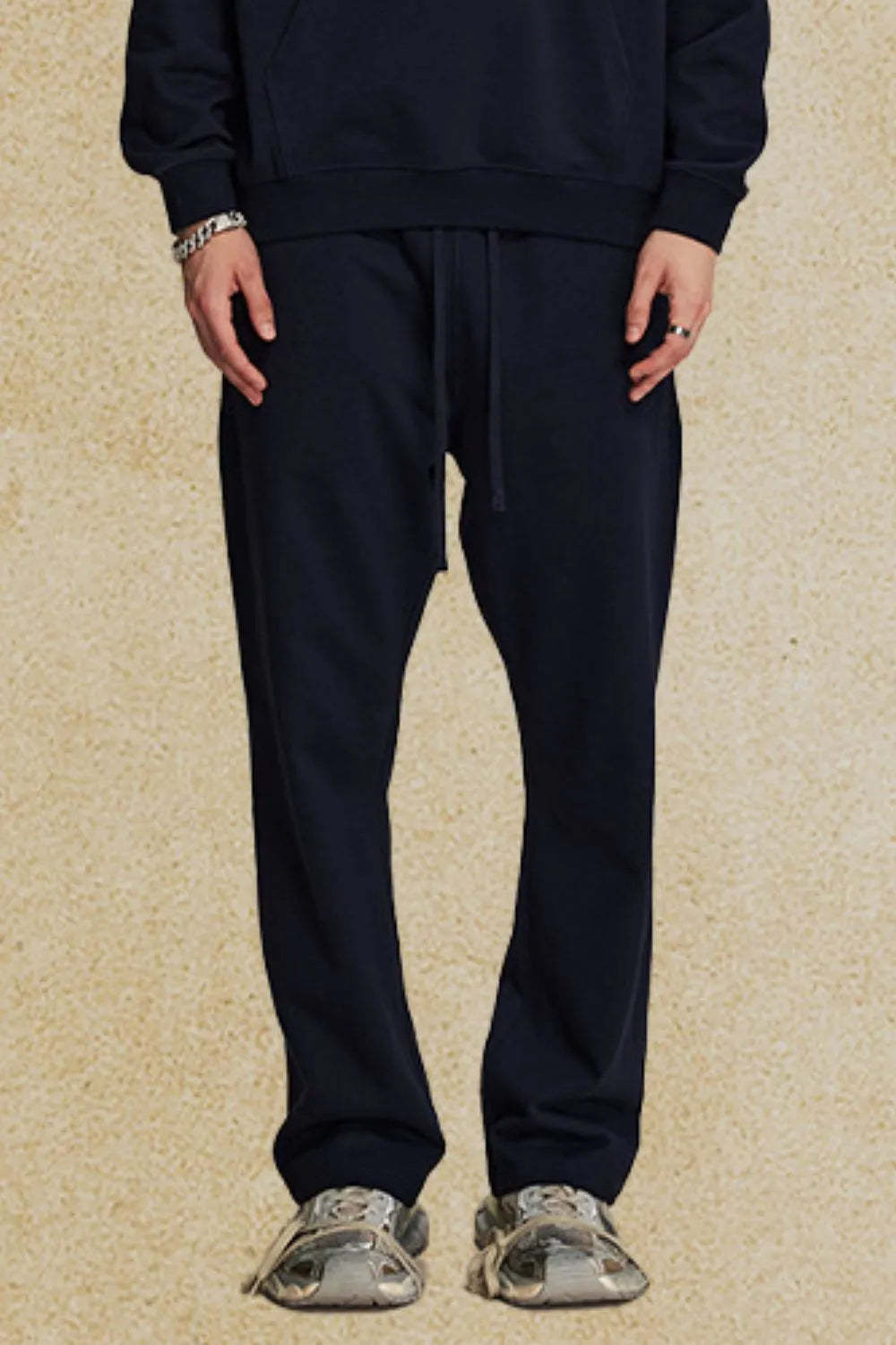 Men's Drawstring Loose Fit Pants Navy
