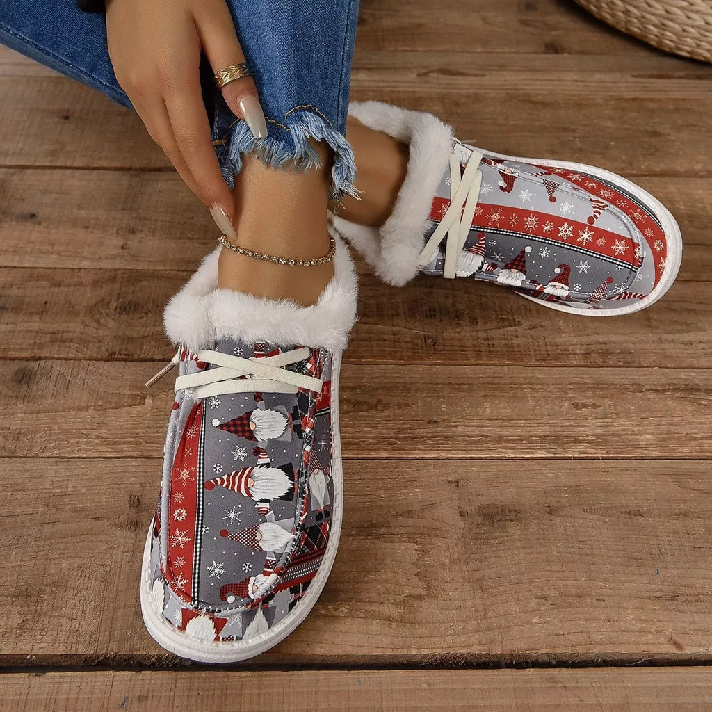 women's christmas print round toe sneakers - product detail