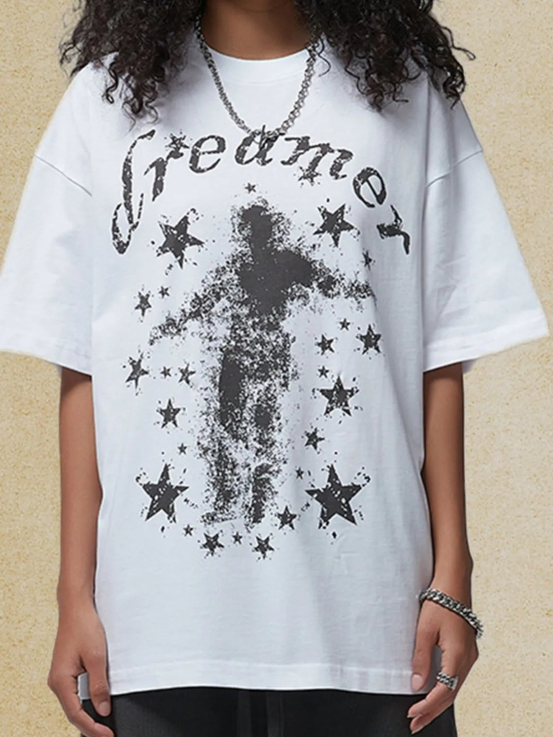 Men's Graphic Round Neck Half Sleeve T-Shirt White