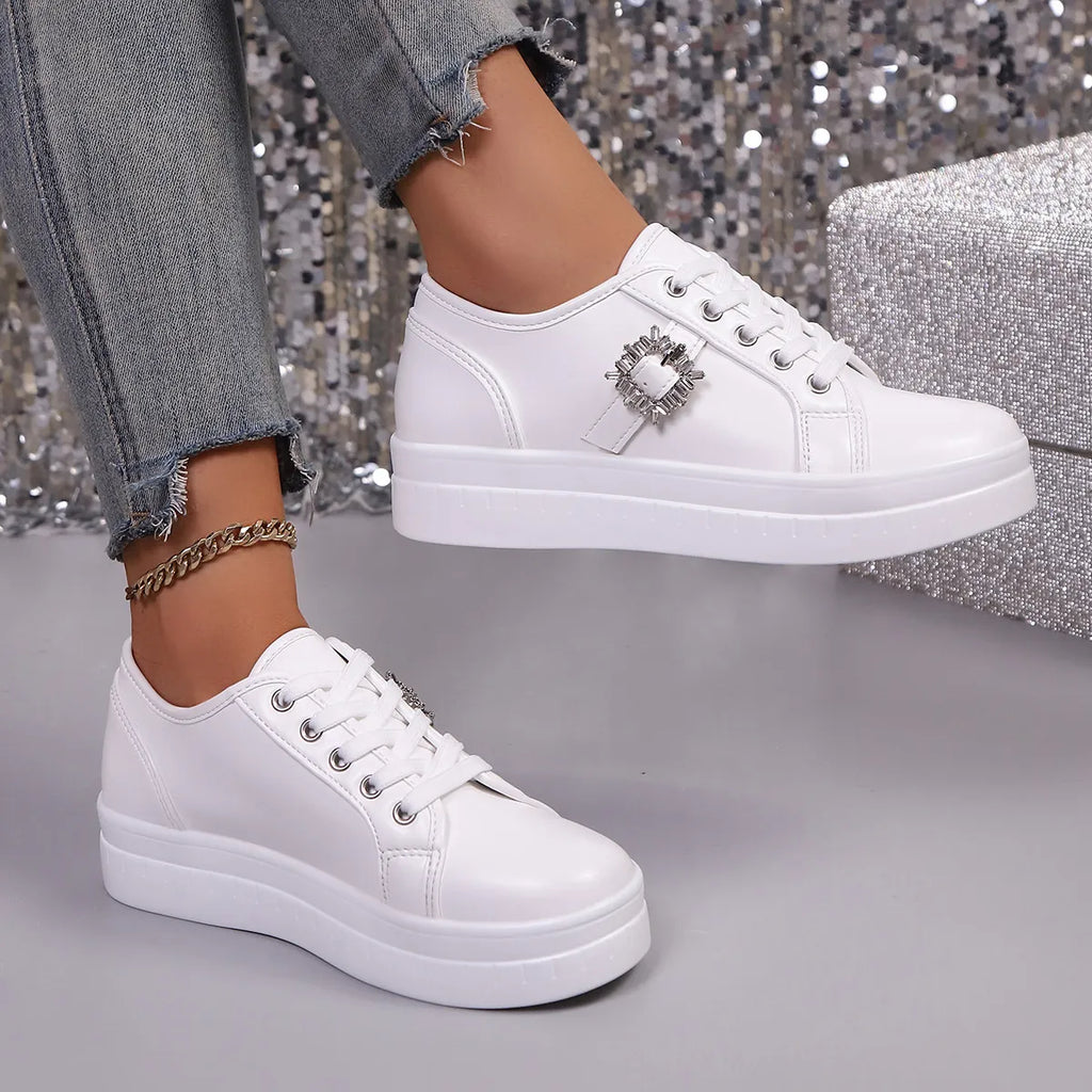women's rhinestone embellishment platform sneakers - additional image
