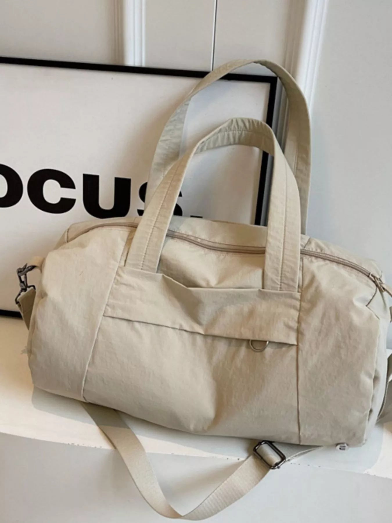 solid color lightweight travel duffel bag - extra view