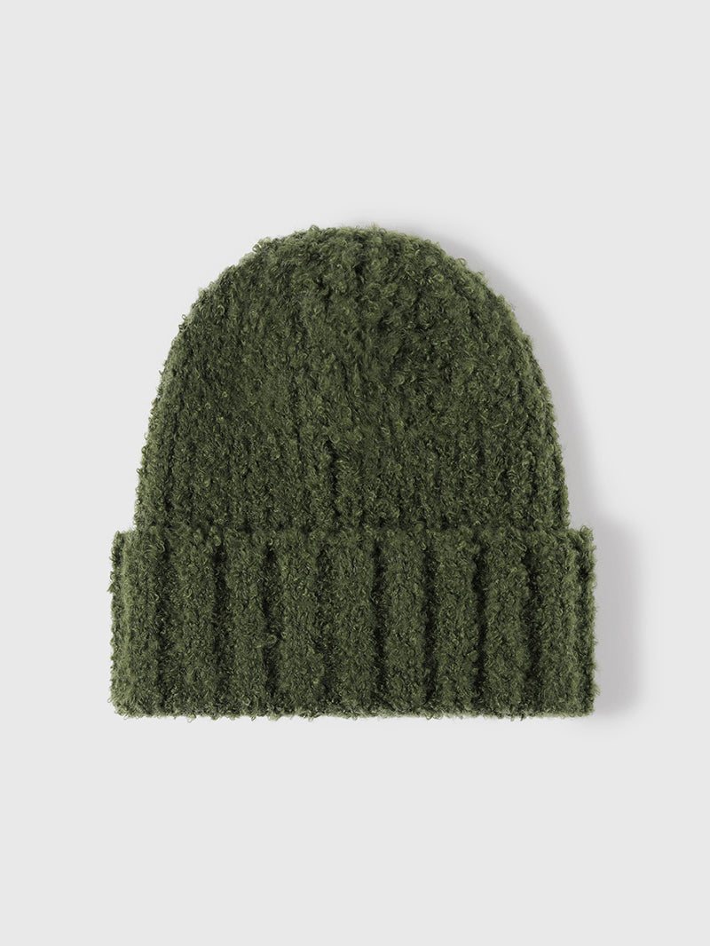 Thermal Teddy Knit Hat Green One Size