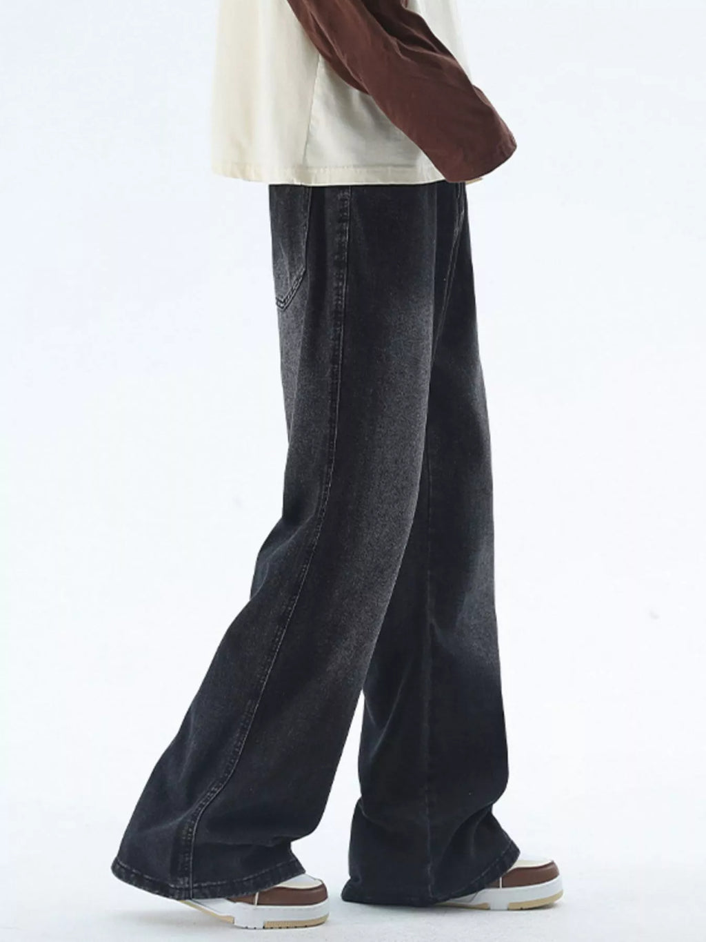 men's men's plus size vintage wash wide leg jeans - product detail