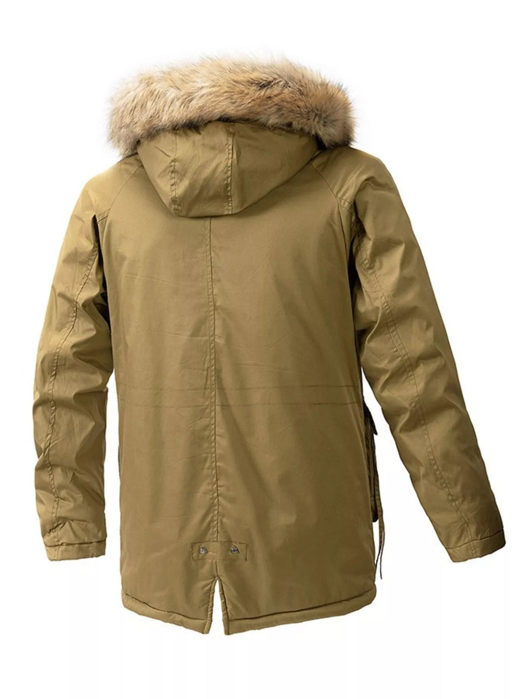 men's men's plus size fur hooded winter parka coat - additional image