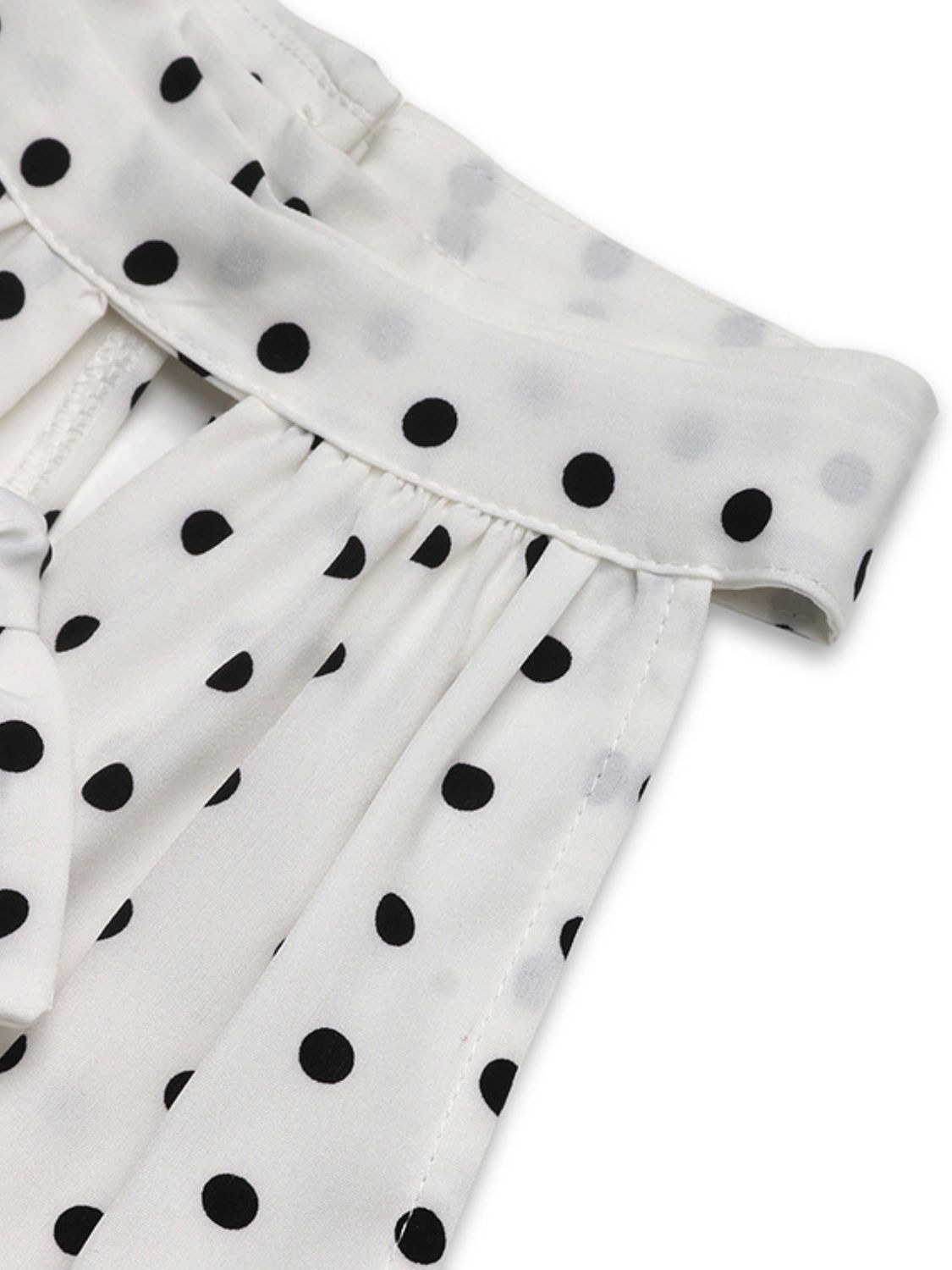 Perfee Bow Front Polka Dot Sleeveless Midi Dress