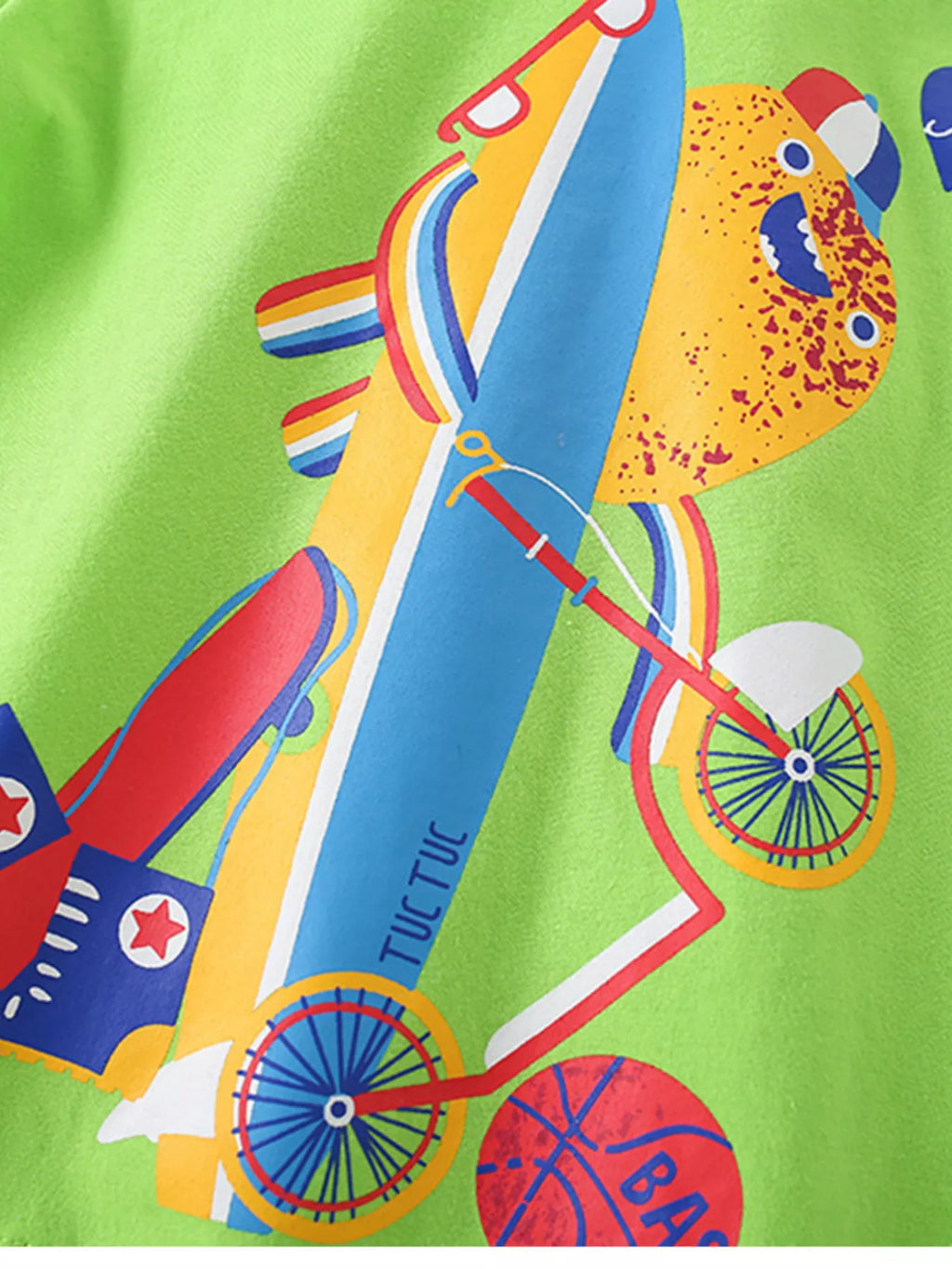 women's children's cartoon graphic short sleeve t-shirt - back view
