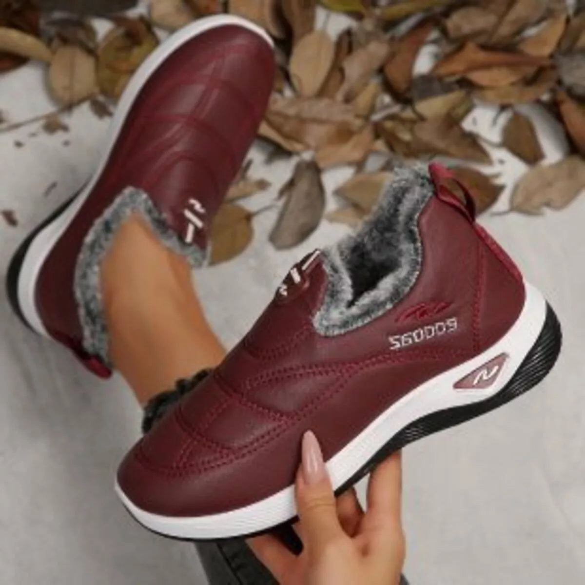 women's plush round toe platform shoes - extra view