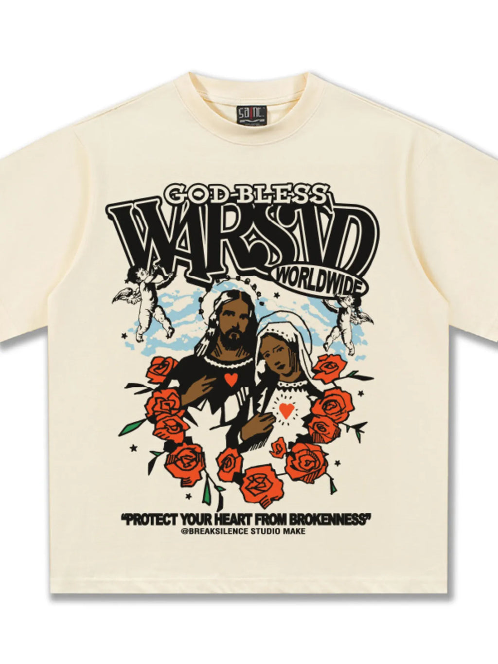men's men's god-bless graphic print vintage wash t-shirt - additional image