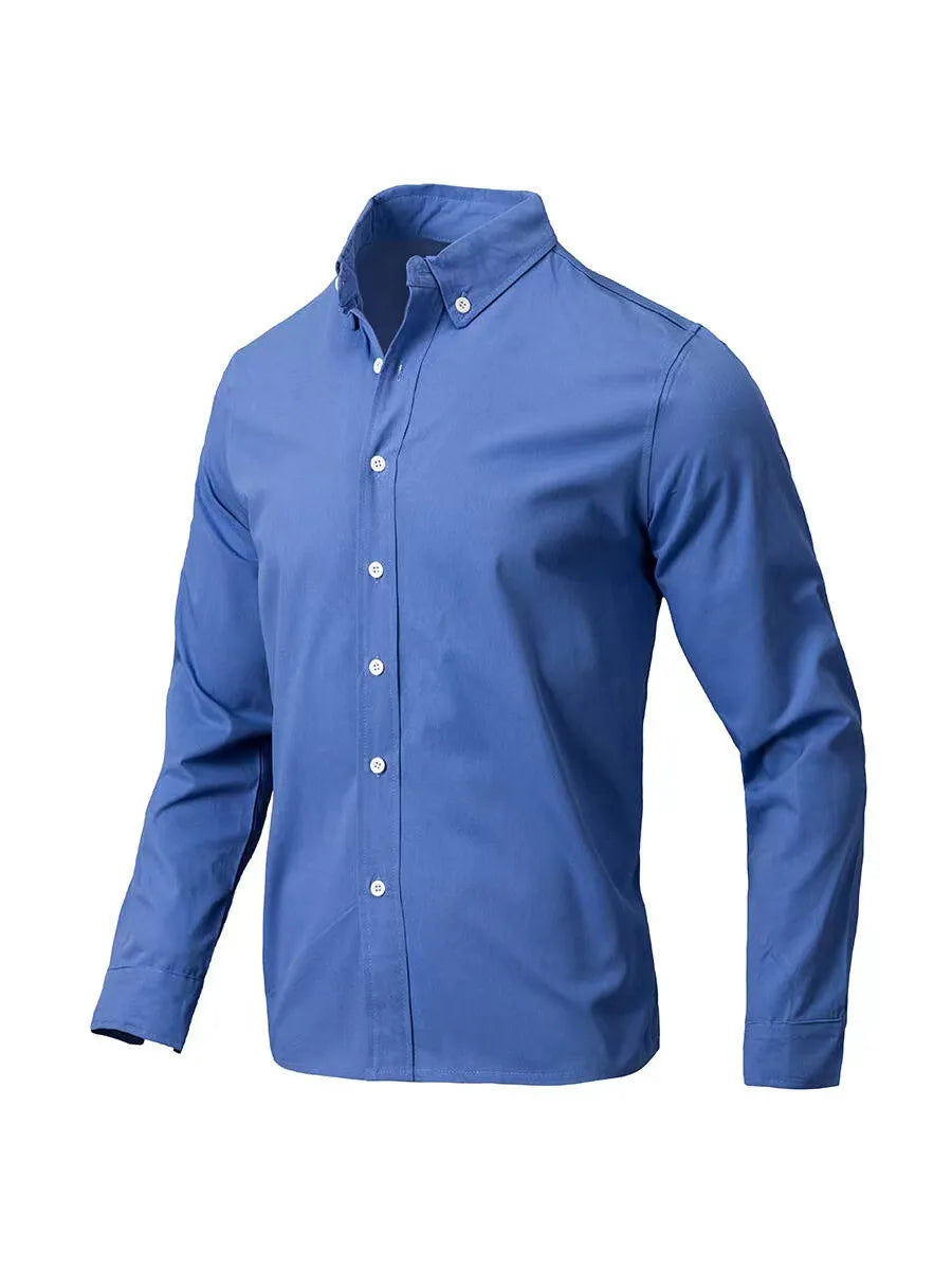men's men's full size collared neck button down shirt plus size - back view