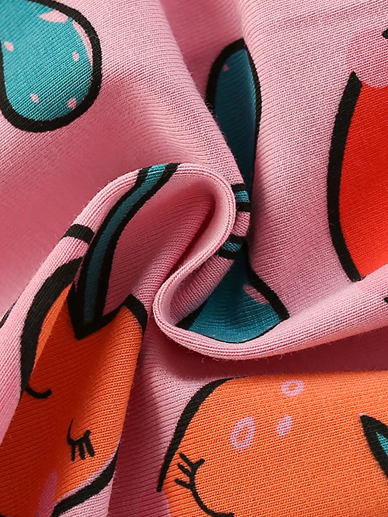 women's children's fruit print round neck casual dress - extra view