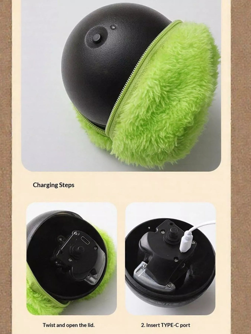 electric plush pet chase ball - product detail