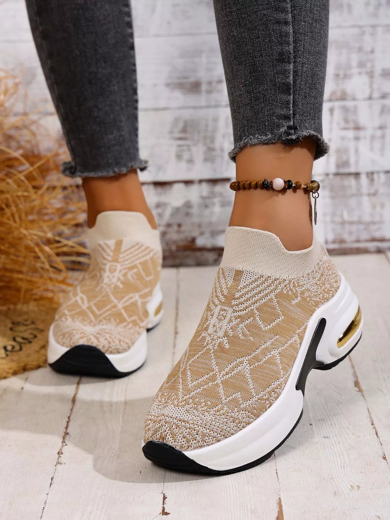 women's mesh round toe platform sneakers - product detail