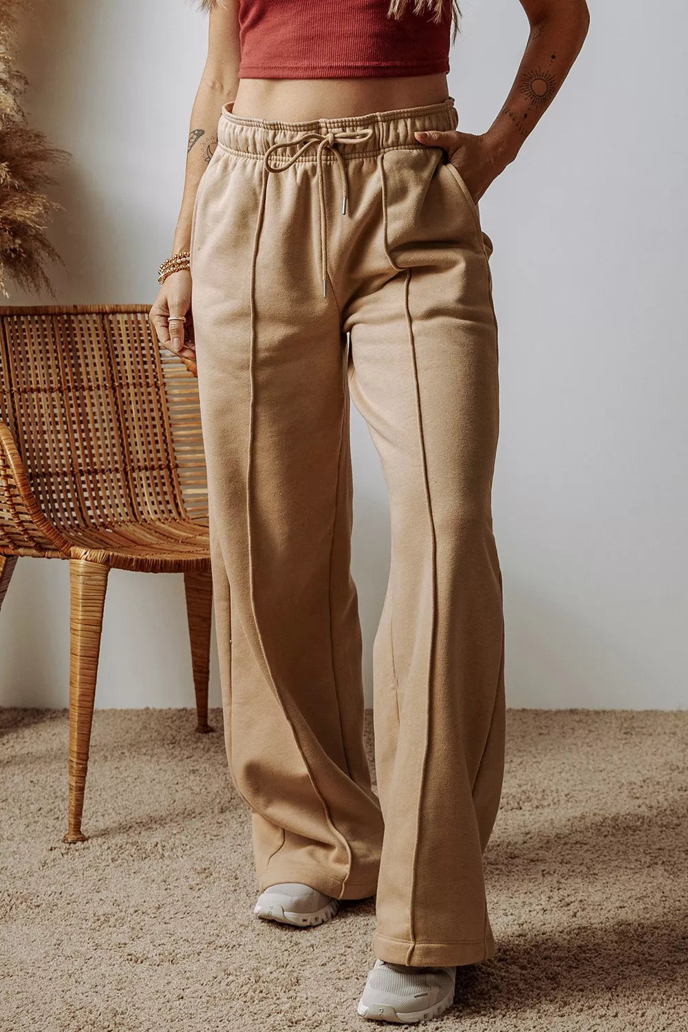women's wide leg drawstring pants - product detail