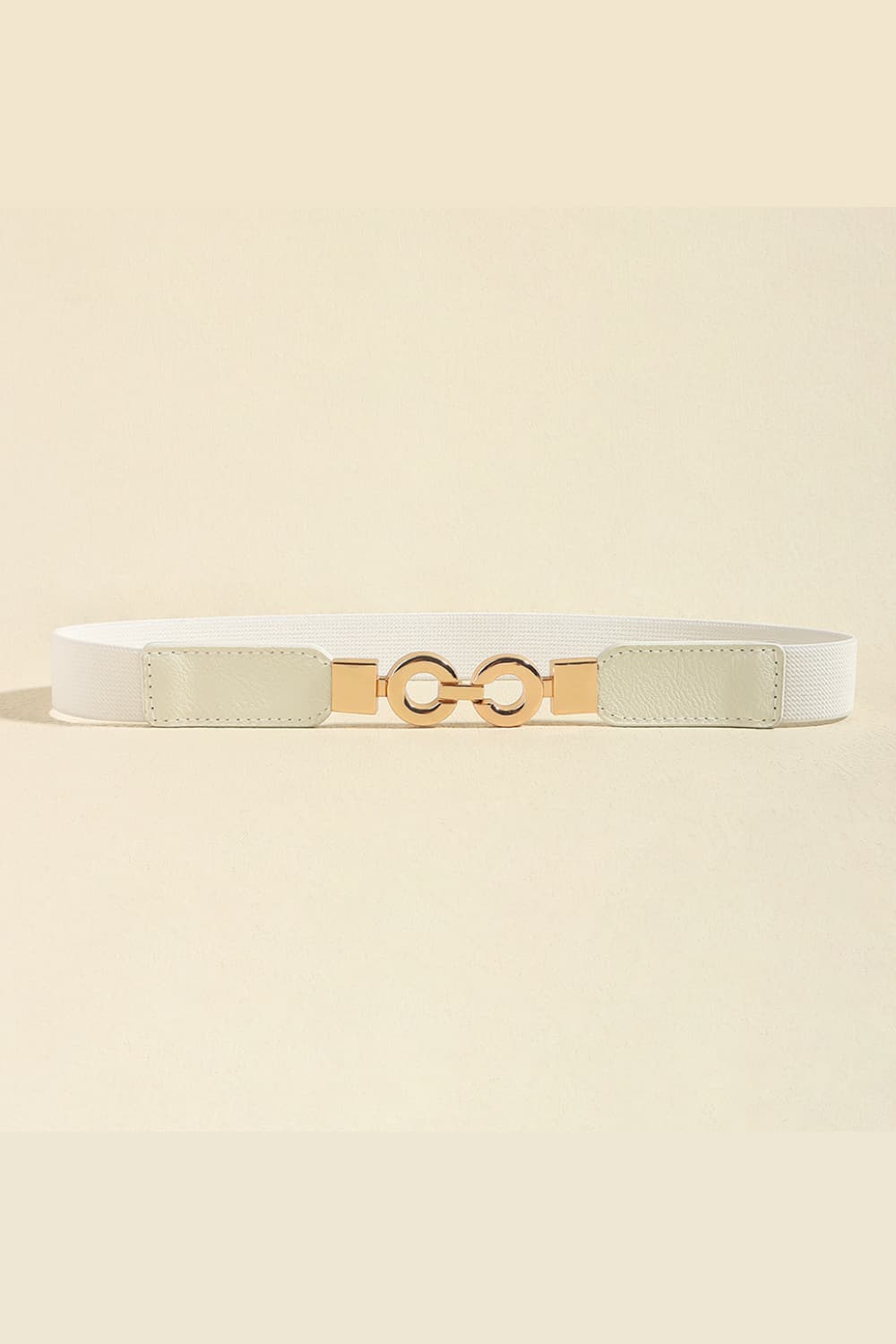 PU Leather Belt White One Size