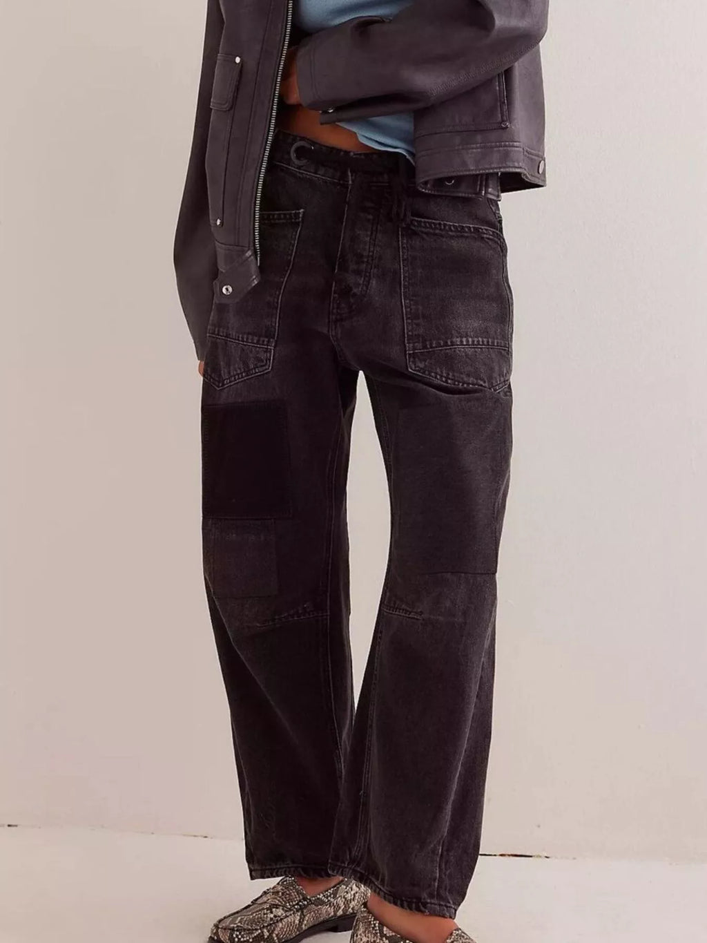 women's washed relaxed fit jeans - styling option