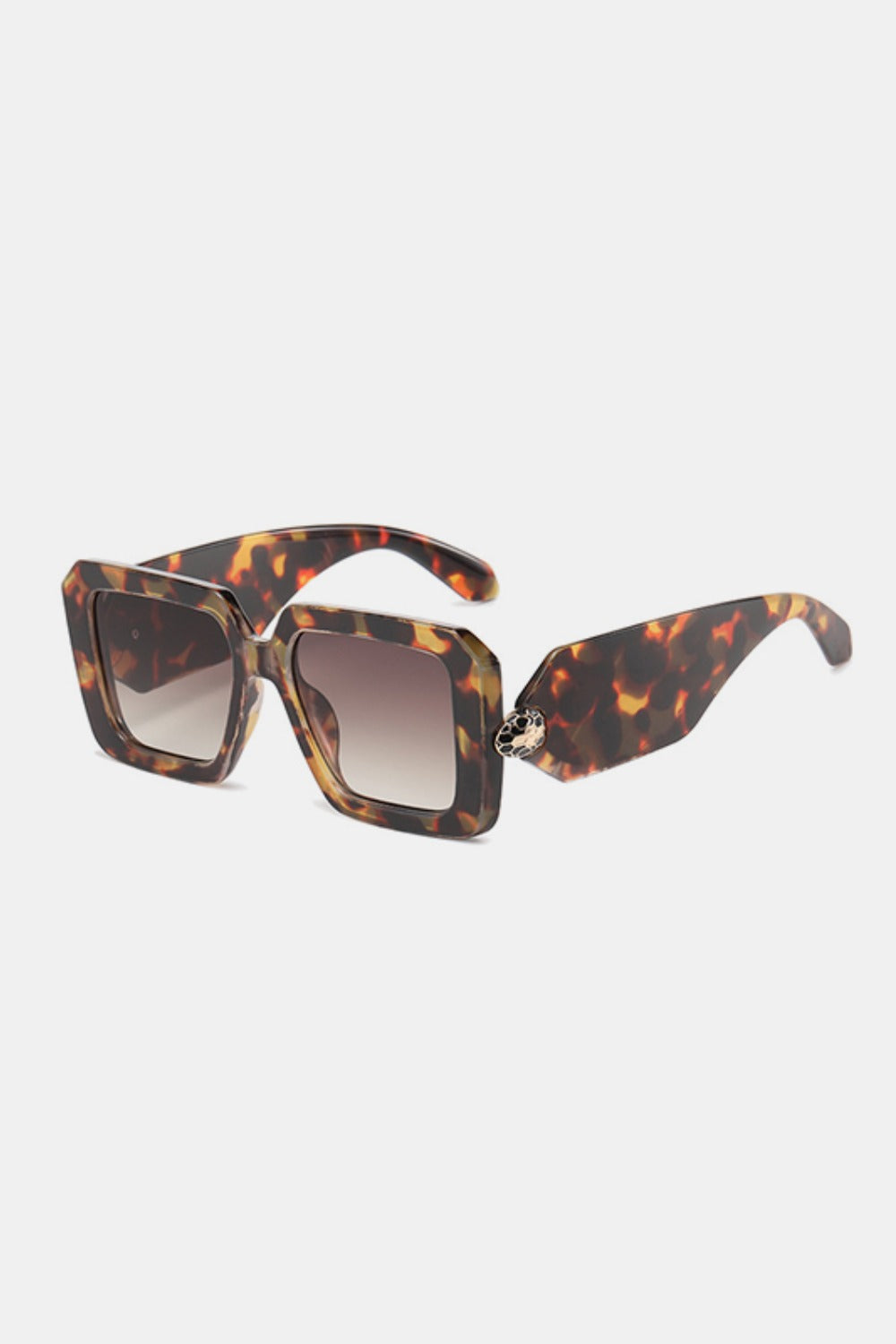 Polycarbonate Frame Square Sunglasses Coffee Brown One Size