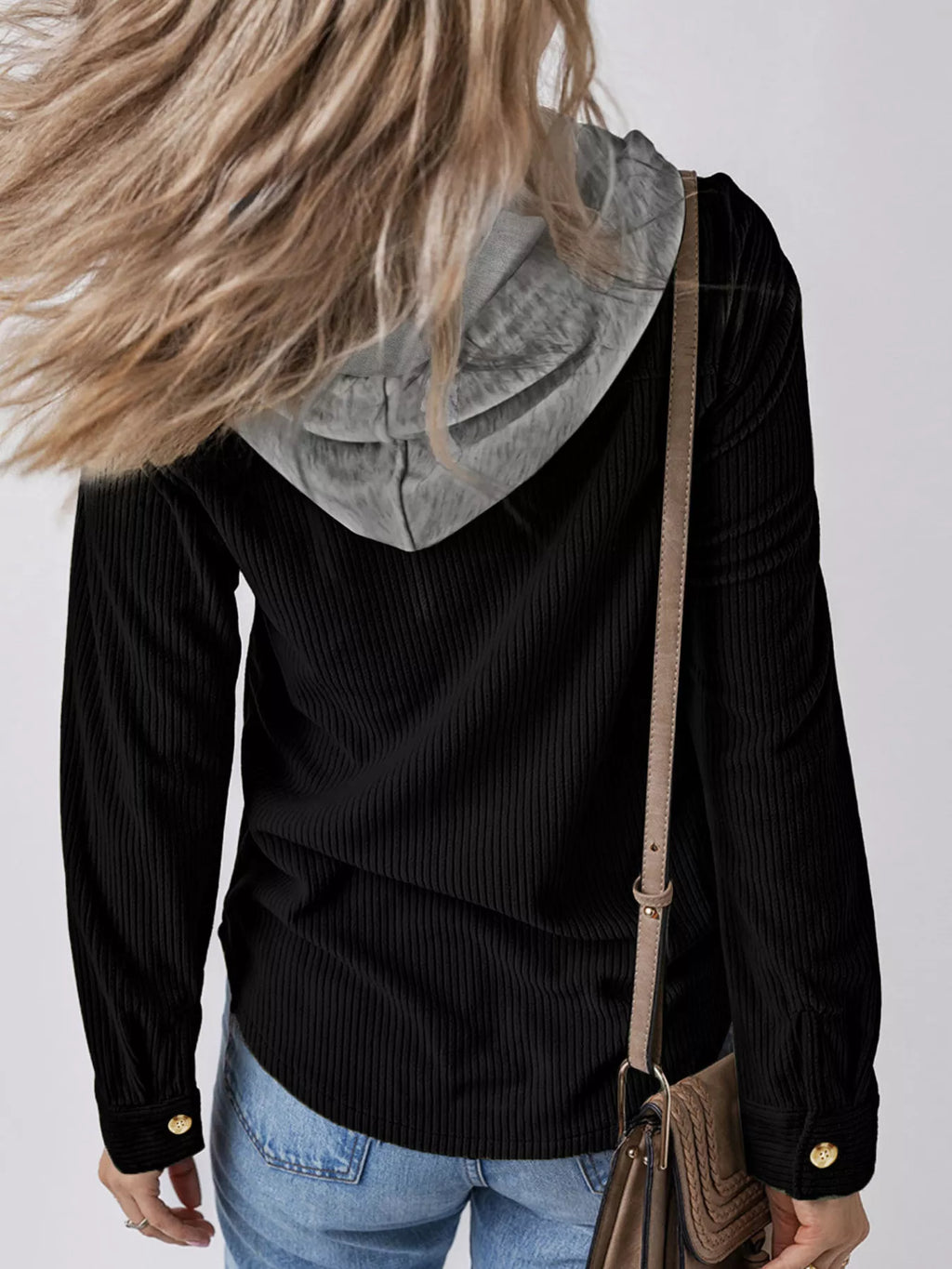 women's hooded corduroy button-down jacket - product detail