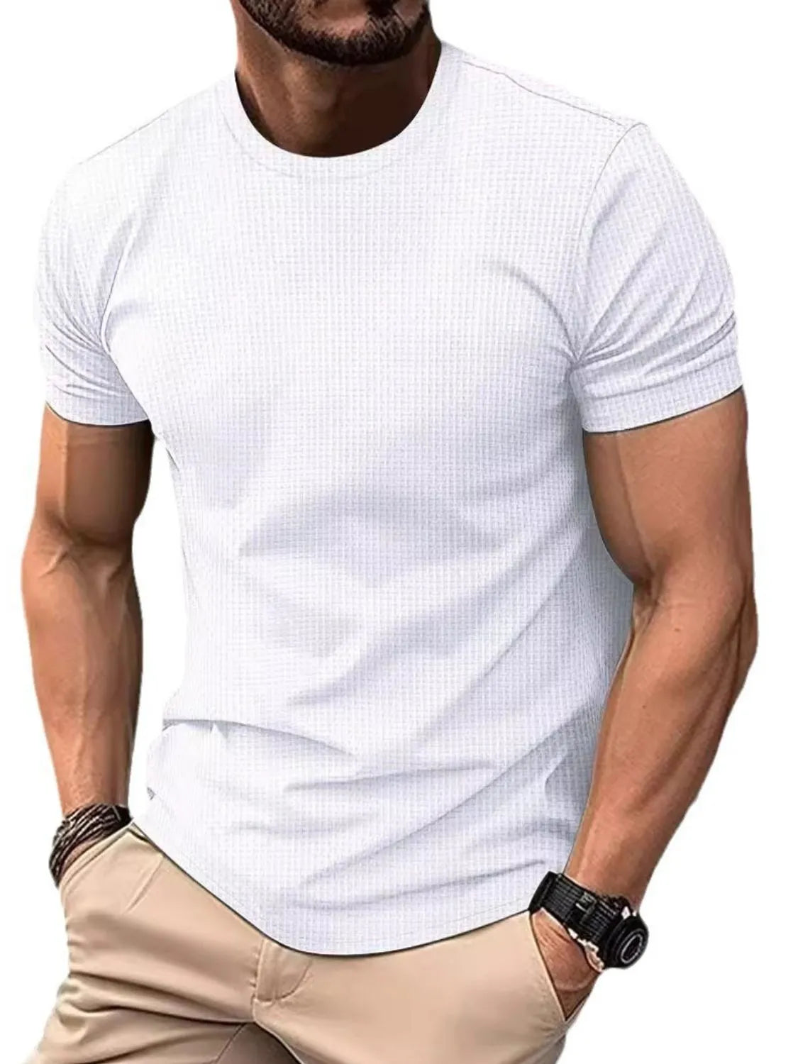 Men's Full Size Round Neck Short Sleeve T-Shirt Plus Size
