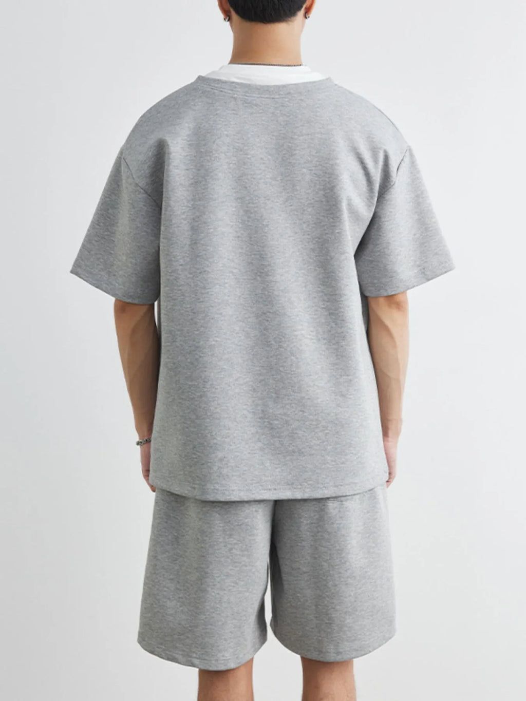 men's men's plus size half sleeve top and shorts set - styling option