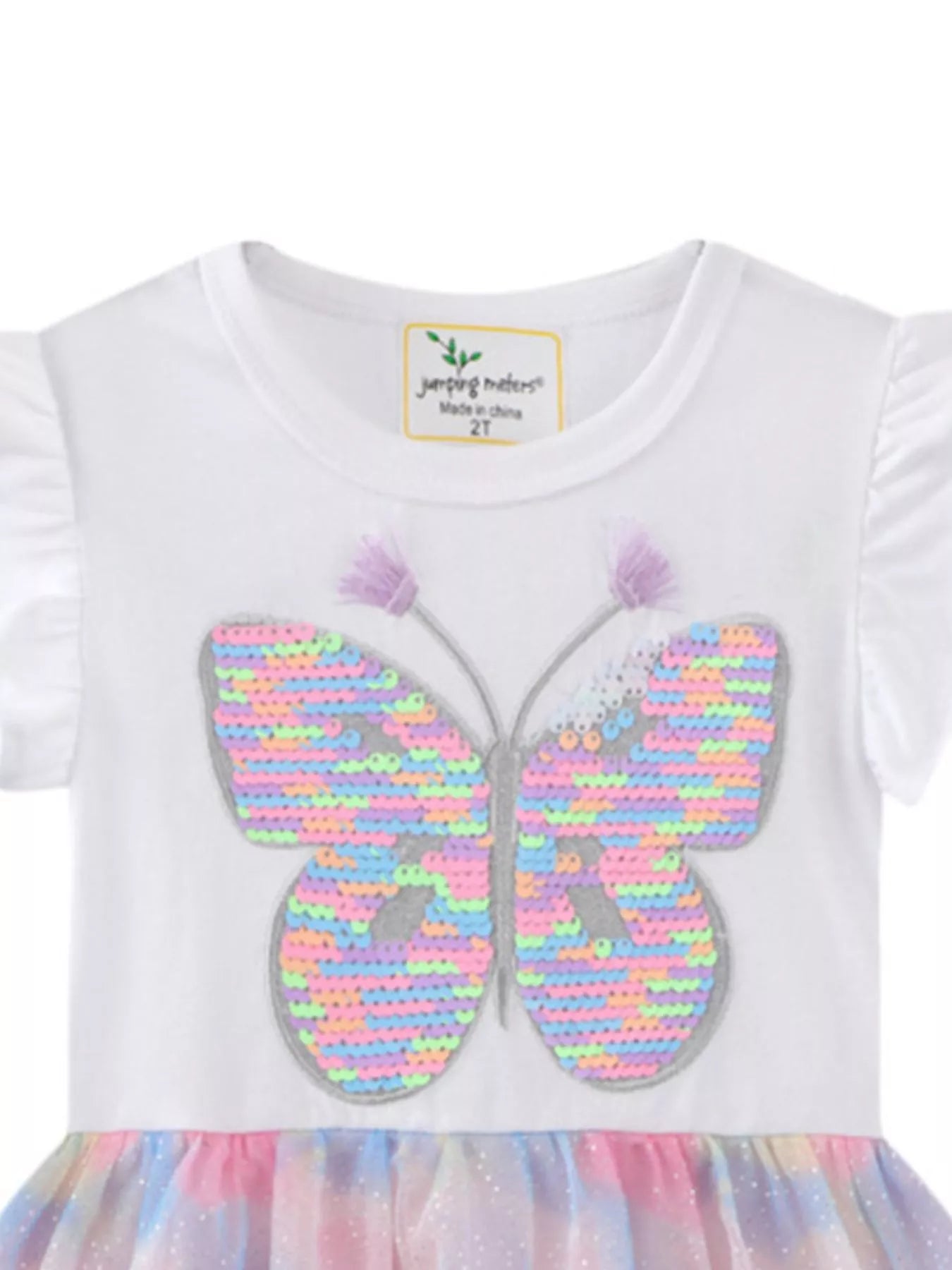 women's children's butterfly sequin tutu dress - additional angle